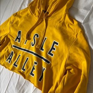 Mustard Yellow Cropped Hoodie